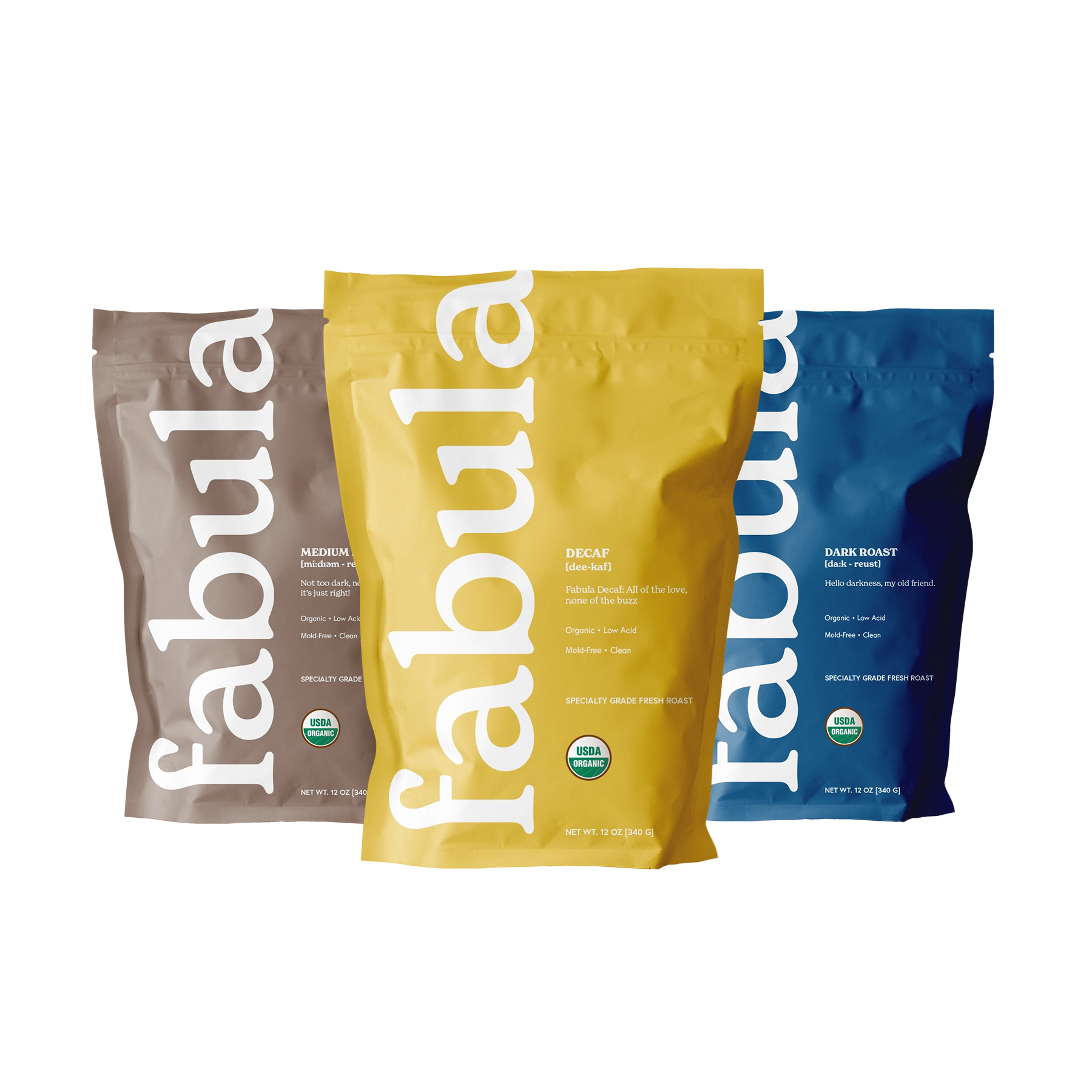 Medium, Dark, Decaf Coffee Samplers Bags – Fabula Coffee