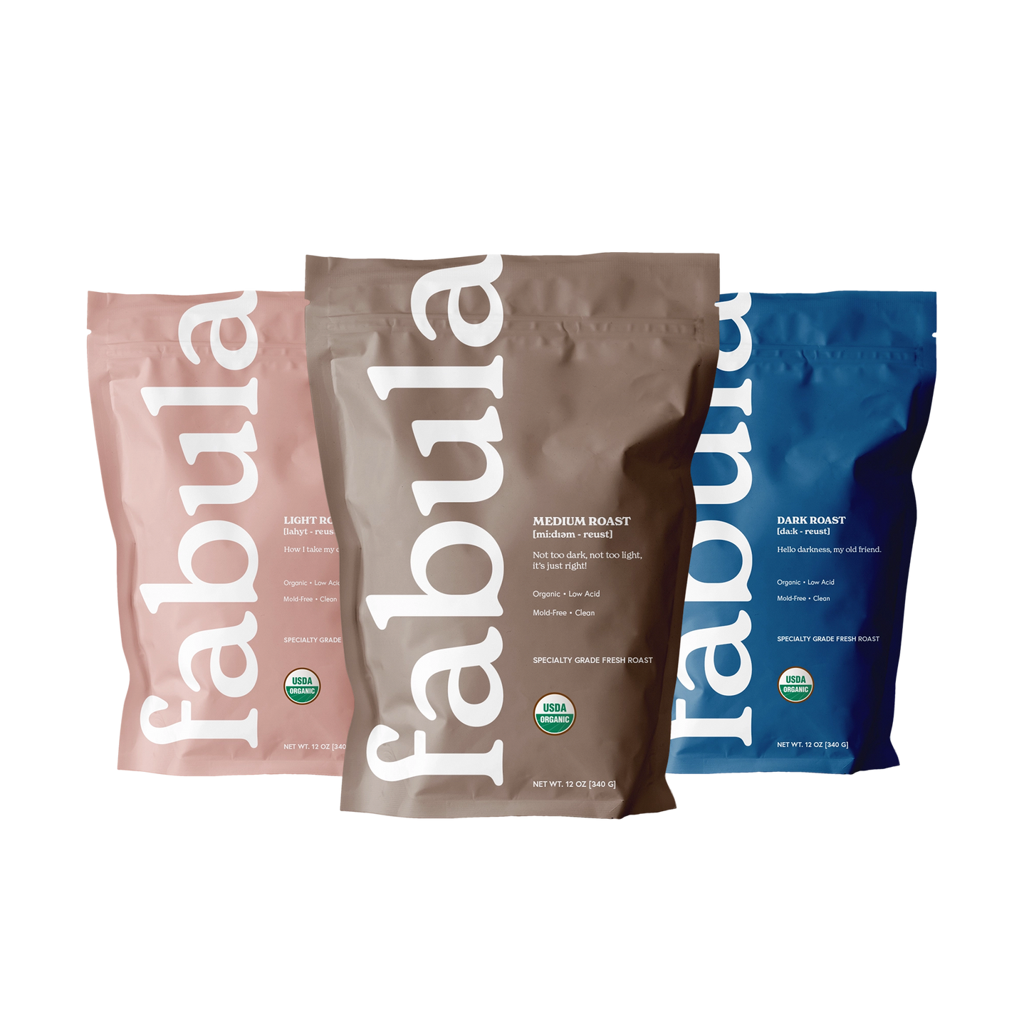 Light, Medium, Dark, 3 x 12oz